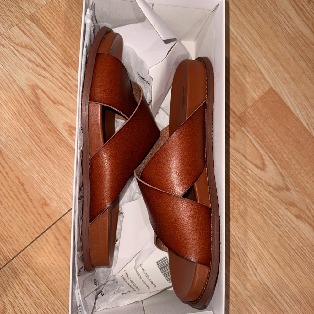Sonoma Cognac Crisscross Slide Sandals